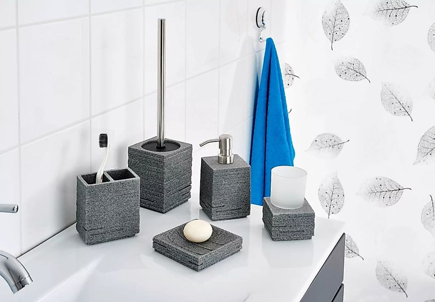 Ridder WC-Garnitur »Brick«, aus Polyresin (Kunststein)-Polypropylen-Edelsta günstig online kaufen