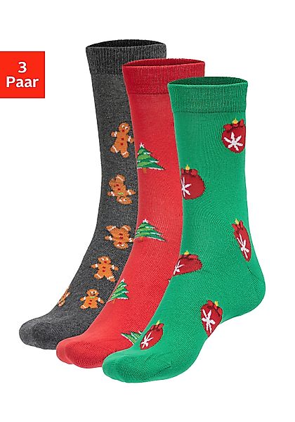 John Devin Socken Packung, 3 Paar tlg. mit unterschiedlichen Weihnachtsmoti günstig online kaufen