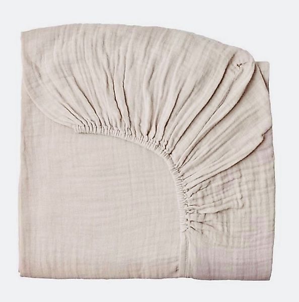 Sandiik Spannbettlaken Musselin Spannbettlaken mit Gummizug in Graubeige, G günstig online kaufen