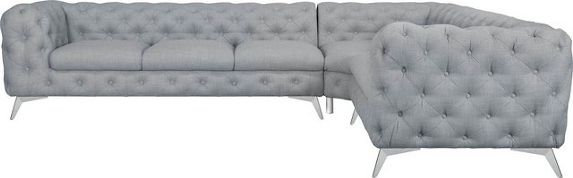 Leonique Chesterfield-Sofa "Ecksofa GLYNIS L-Form mit Wellenunterfederung, günstig online kaufen