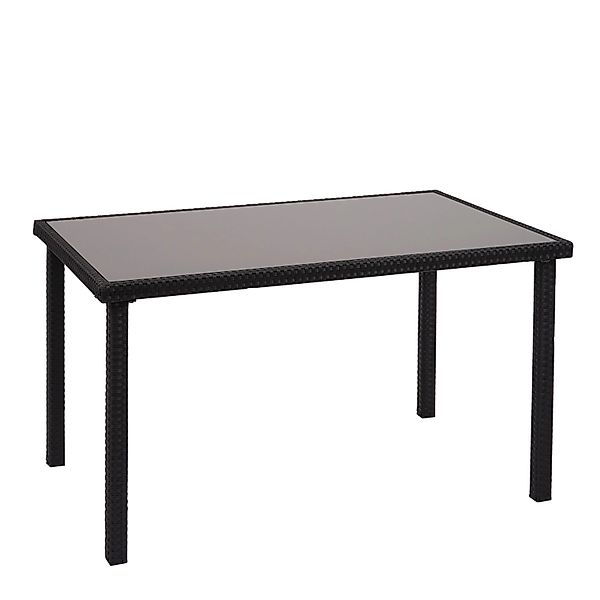 PROREGAL Tisch Poly-Rattan 71x120x75cm Schwarz Gartentisch Balkontisch günstig online kaufen