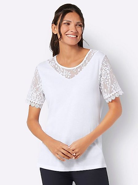 Sieh an! T-Shirt Spitzenshirt . mit Rundhalsausschnitt günstig online kaufen