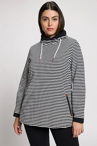 Ulla Popken Sweatshirt Sweatshirt Ringel Classic Stehkragen Langarm günstig online kaufen