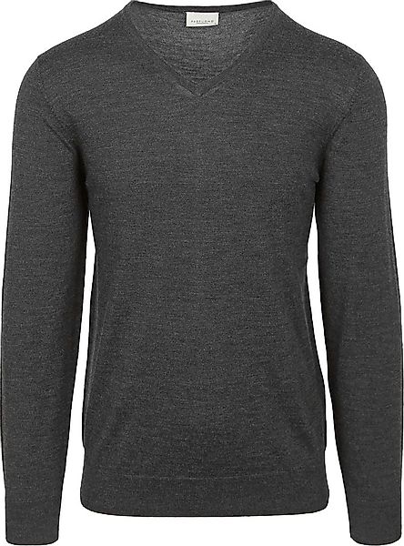 Profuomo Pullover V-Neck Merinowolle Anthrazit - Größe M günstig online kaufen