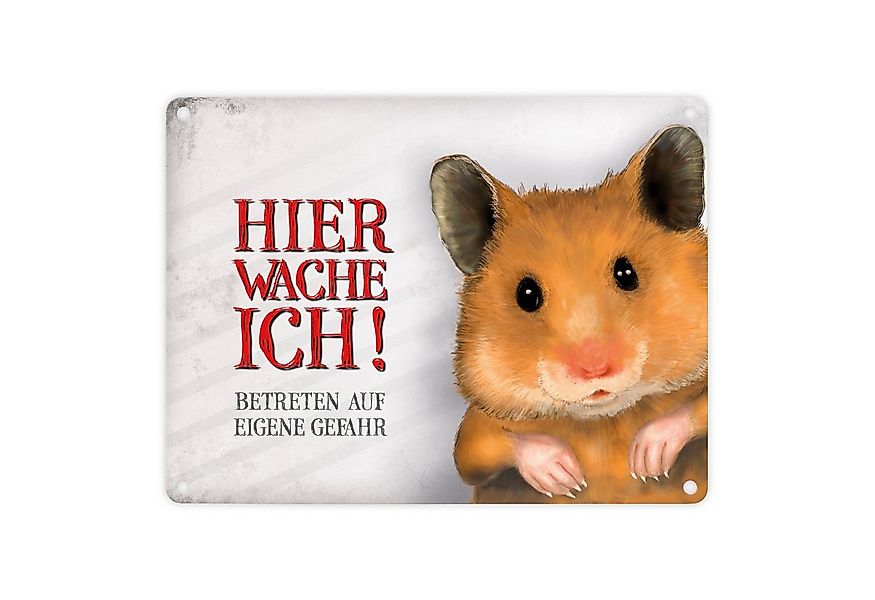 speecheese Metallschild Metallschild mit Hamster Motiv und Spruch: Betreten günstig online kaufen