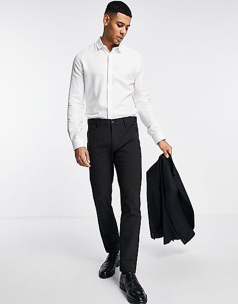 Topman – Strukturiertes, elegantes Hemd aus ägyptischer Baumwolle in Weiß m günstig online kaufen