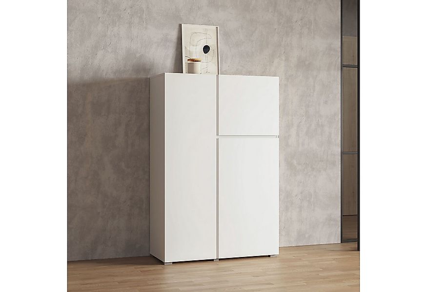 INOSIGN Highboard Metric, Breite 92cm, moderne grifflose Hochkommode 3 Türe günstig online kaufen