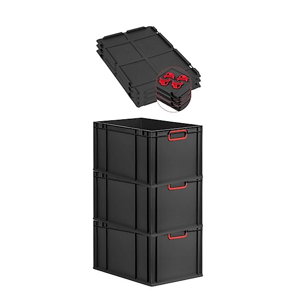 PROREGAL SuperSparSet 3x Eurobox Nextgen Color Mit Auflagedeckel HxBxT 32x4 günstig online kaufen