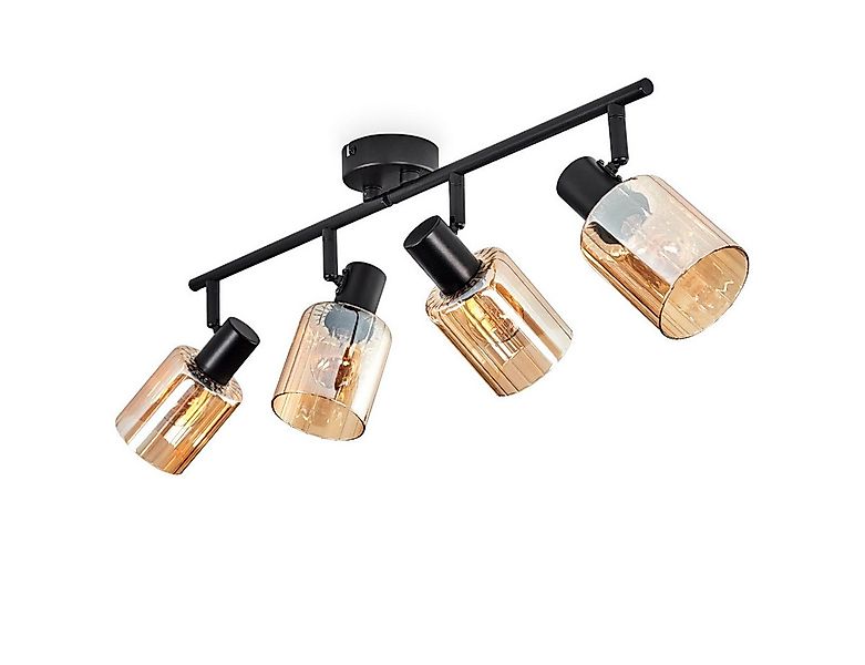 hofstein Deckenleuchte Deckenlampe aus Metall/Glas in Schwarz, ohne Leuchtm günstig online kaufen