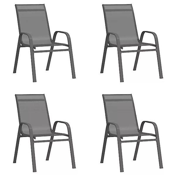 Vidaxl Stapelbare Gartenstühle 4 Stk. Grau Textilene günstig online kaufen