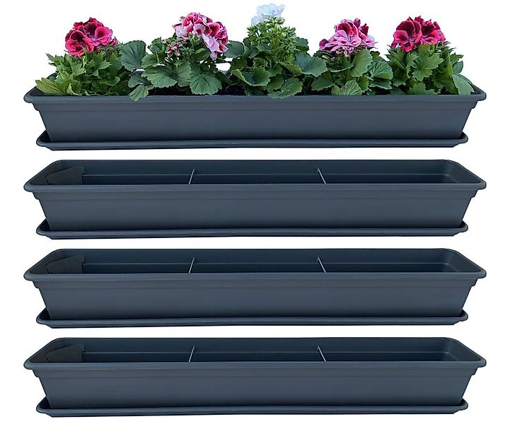 BURI Blumenkasten Blumenkasten Anthrazit 80 oder günstig online kaufen