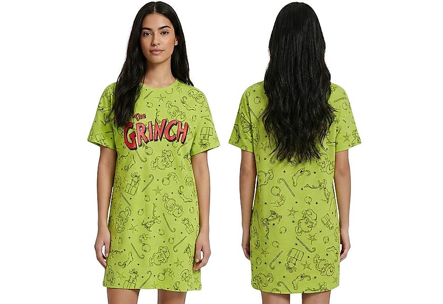 Sarcia.eu Nachthemd GRINCH – grünes Nachthemd für Damen, Baumwoll-Schlafshi günstig online kaufen
