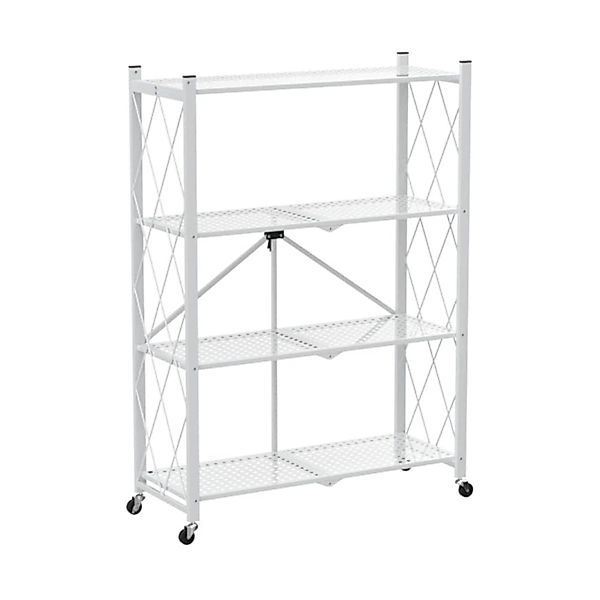 BERLINLODGE KLAP Klappbares Regal Auf Rollen HxBxT 127 x 72 x 34 cm 4 Ebene günstig online kaufen