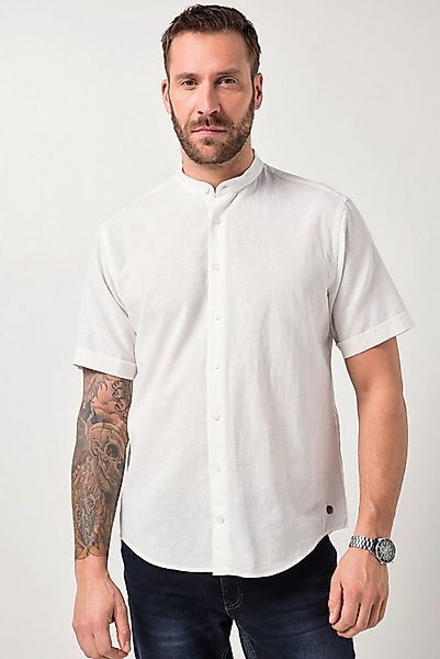JP1880 Kurzarmhemd Hemd Halbarm Leinenmix Stehkragen Modern Fit günstig online kaufen