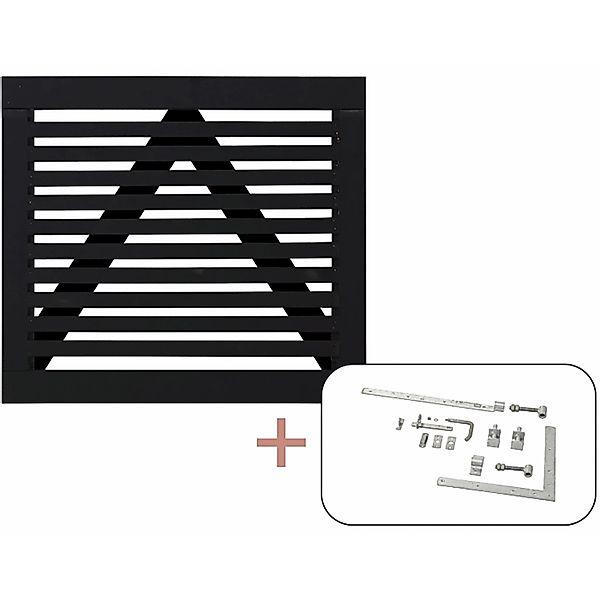 Einzeltor Tokyo Nadelholz Schwarz 100 cm x 90 cm günstig online kaufen