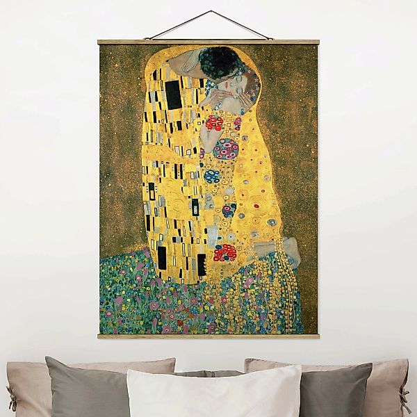 home24 Stoffbild Gustav Klimt  Der Kuß günstig online kaufen