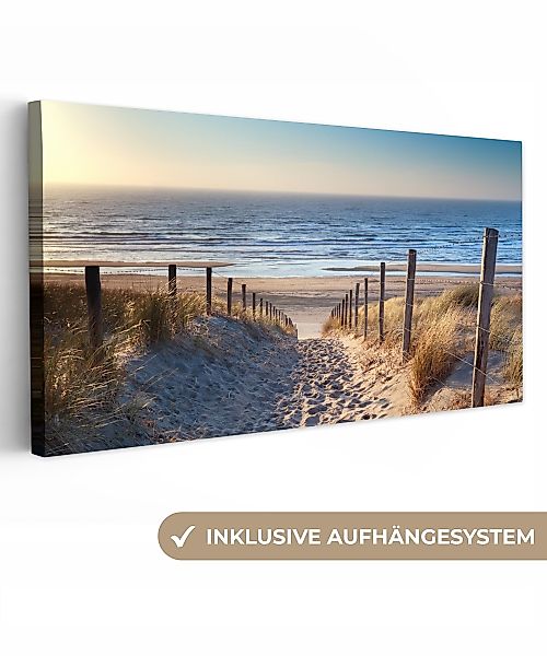 OneMillionCanvasses® Leinwandbild Panorama Sand - Strand günstig online kaufen
