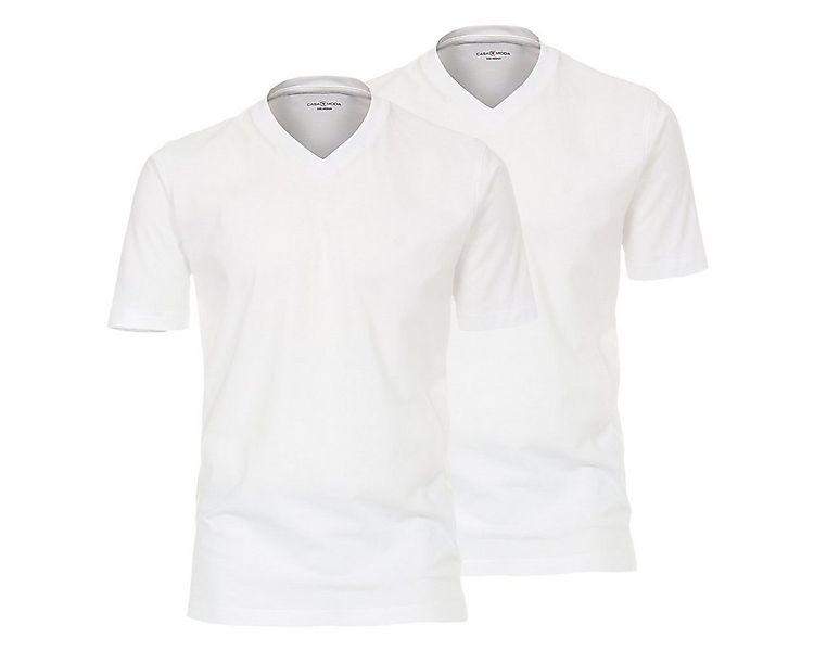 CASAMODA V-Shirt CasaModa Doppelpack V-Neck T-Shirts weiß Übergröße günstig online kaufen