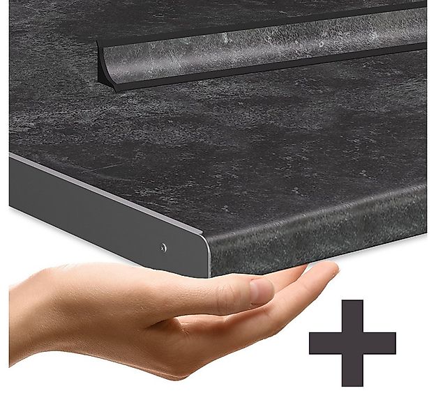 Vicco Küchenzeile R-Line, Weiß Hochglanz/Weiß, 300 cm, AP Anthrazit günstig online kaufen