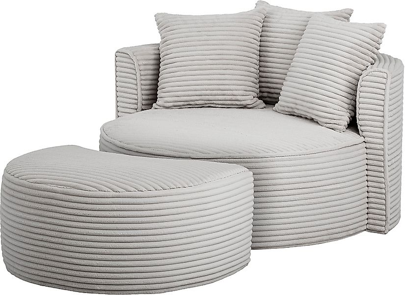 LeGer Home by Lena Gercke XXL-Sessel »ISALIE, Rundsessel mit Hocker, Lesese günstig online kaufen