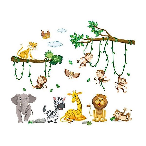Kaket Wandsticker Wandtattoo Waldtiere Abenteuer, wieder ablösbar (2 St), W günstig online kaufen