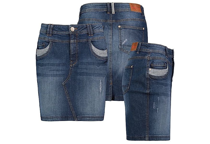 SUBLEVEL Jeansrock Damen Jeans rock Rock Minirock Denim Stretch Vintage Use günstig online kaufen