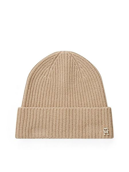 Tommy Hilfiger Beanie TH CASHMERE aus Rippstrick, Umschlag günstig online kaufen