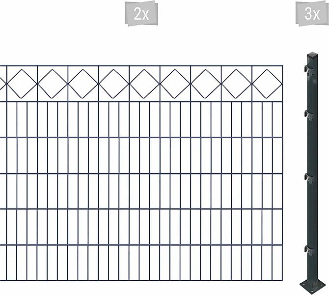Arvotec Doppelstabmattenzaun "ESSENTIAL 120 zum Aufschrauben "Karo" mit Zie günstig online kaufen