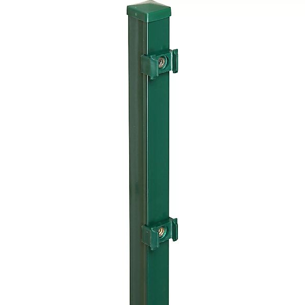 Vierkant-Zaunpfosten mit Klemmplättchen  4 cm x 4 cm x 125 cm Grün günstig online kaufen