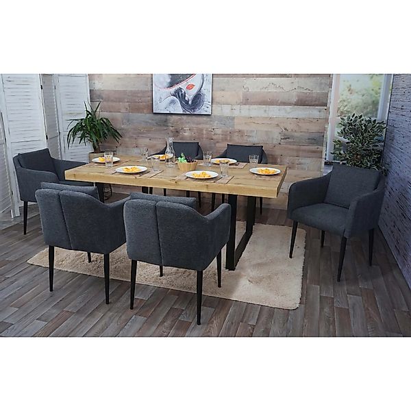 MCW Esszimmerstuhl H93 6er-Set Stoff/Textil Dunkelgrau günstig online kaufen