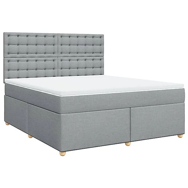 vidaXL Boxspringbett mit Matratze Hellgrau 180x200 cm Stoff 3291373 günstig online kaufen