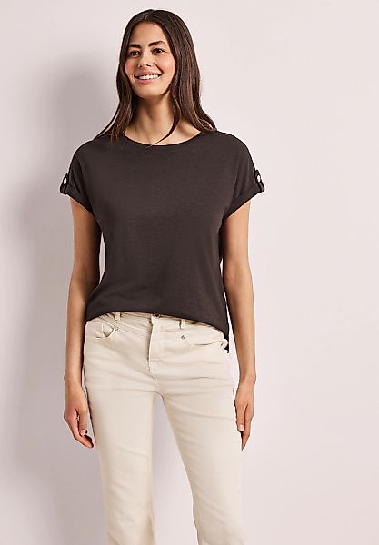 STREET ONE T-Shirt mit Knopf Details günstig online kaufen