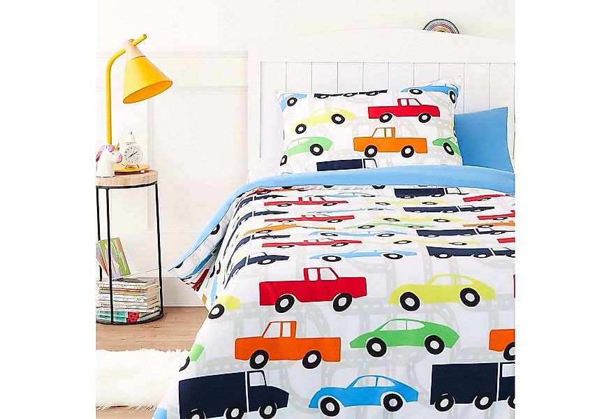 Amazon Basics Kinderbettwäsche Kinder-Bettwäsche-Set, Cars-Design, Mikrofas günstig online kaufen
