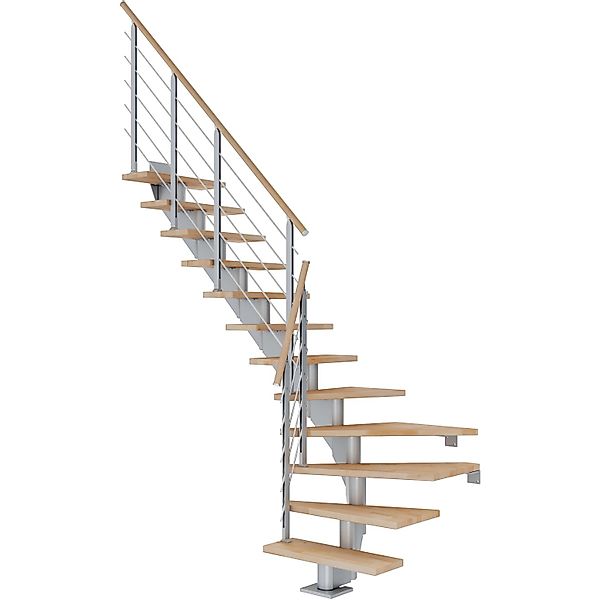 Dolle Mittelholmtreppe Hamburg Buche Perlgrau GH bis 322 cm 1/4 Gewendelt 8 günstig online kaufen