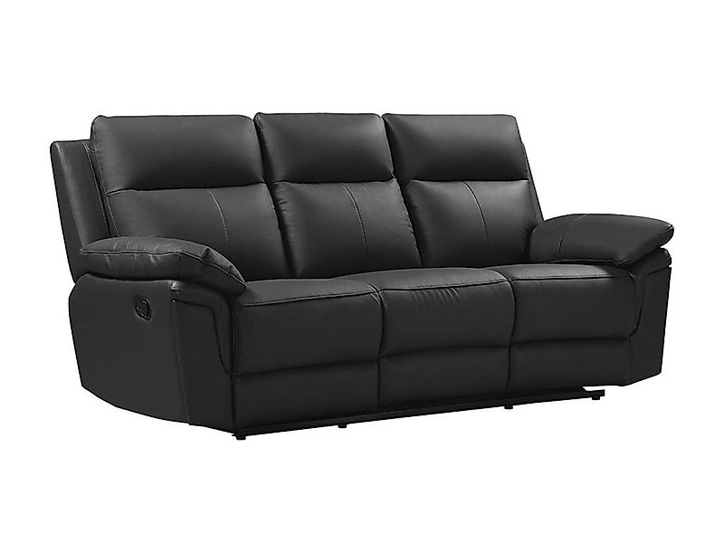 Relaxsofa 3-Sitzer - Büffelleder - Schwarz - PAKITA günstig online kaufen