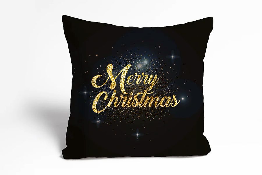 queence Dekokissen "Sternenhimmel" Kissenhülle,Merry Christmas,Schwarz,Weih günstig online kaufen