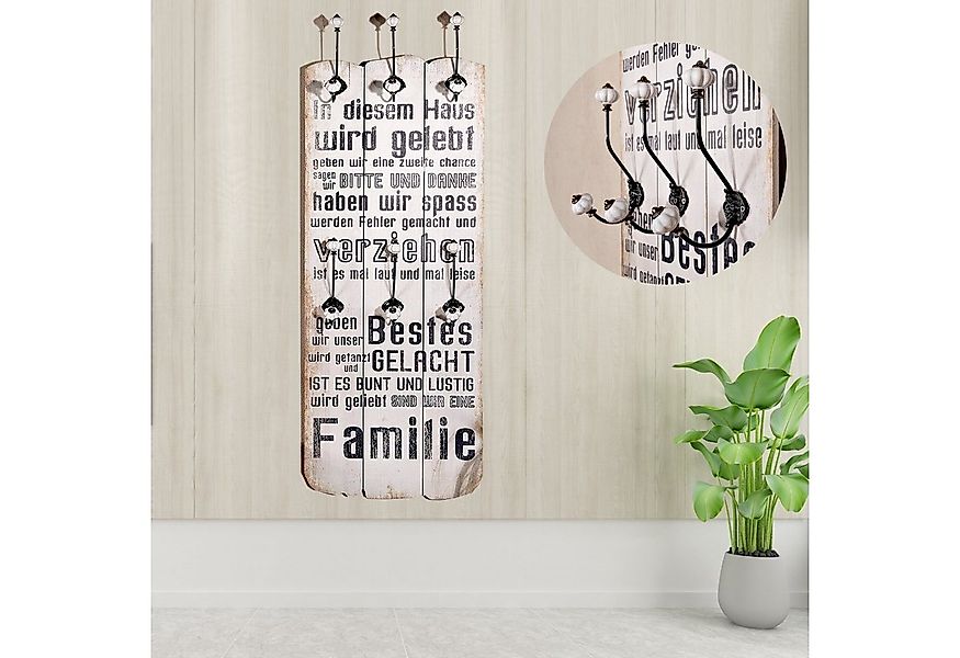 Melko Garderobe Garderobenpaneel Wandgarderobe mit 6 Haken Wandpaneel Flurg günstig online kaufen