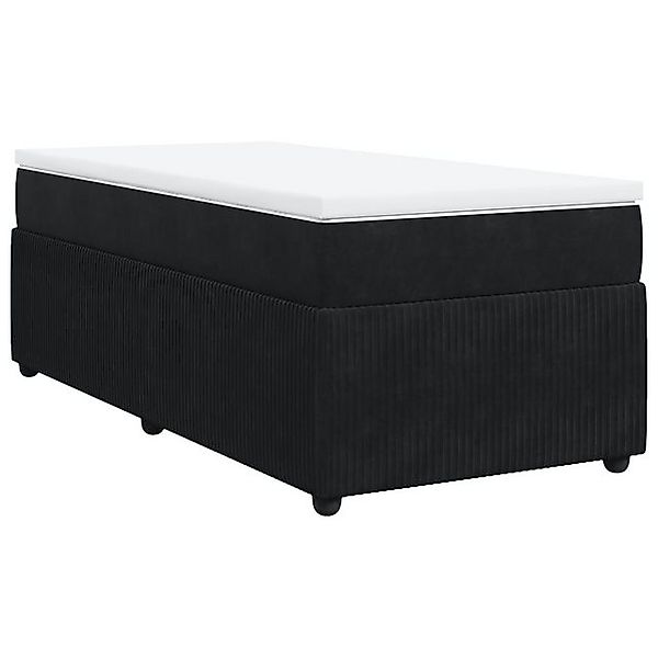 vidaXL Bettgestell Boxspringbett mit Matratze Schwarz 90x200 cm Samt Bett B günstig online kaufen