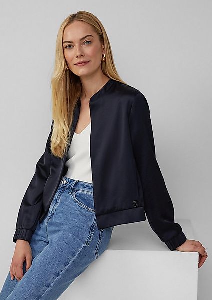 s.Oliver Funktionsjacke Indoor-Jacke Offener Satinblouson mit Elastikbund günstig online kaufen