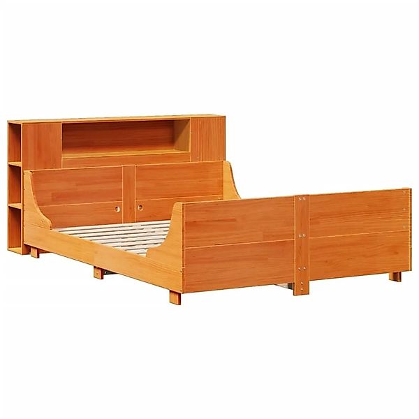 vidaXL Massivholzbett ohne Matratze Wachsbraun 150x200 cm Kiefernholz 33237 günstig online kaufen