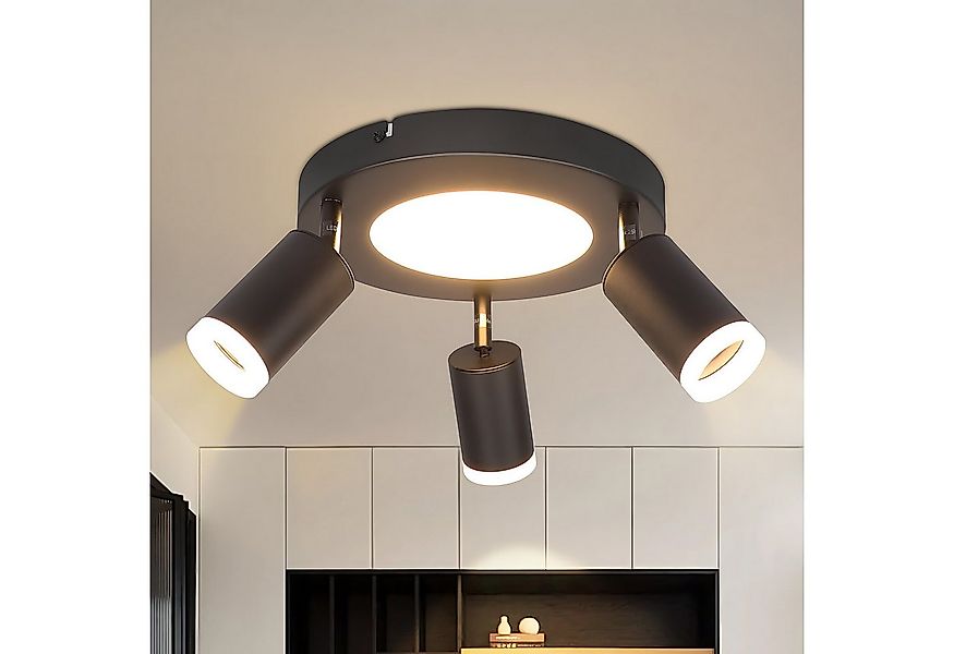 ZMH Deckenstrahler 3 Flammig Schwarz/Weiß GU10 Deckenlampe 20W 3000K für Fl günstig online kaufen
