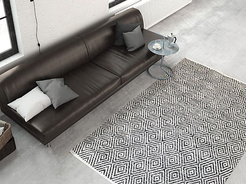 my home Teppich »Tiara«, rechteckig, 7 mm Höhe, mit Rauten-Muster, Teppich günstig online kaufen