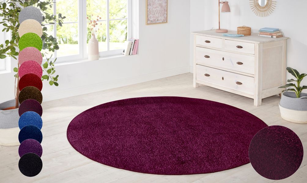HANSE Home Teppich "Shashi" rund 8,5 mm Höhe Kurzflor, Unifarben, Teppich, günstig online kaufen