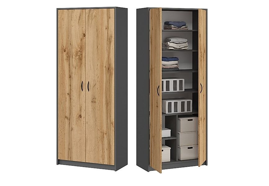 Home Collective Mehrzweckschrank Kleiderschrank Regal 74cm breit 180cm hoch günstig online kaufen
