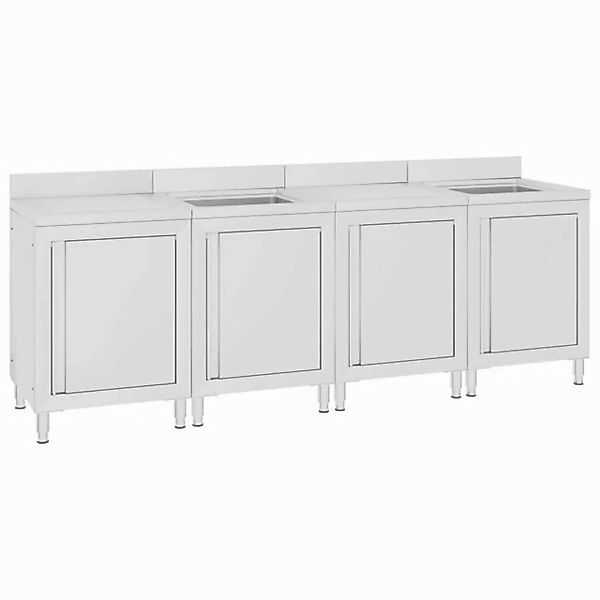 vidaXL Unterschrank Gastro-Spülenunterschrank 240x60x96 cm Edelstahl günstig online kaufen