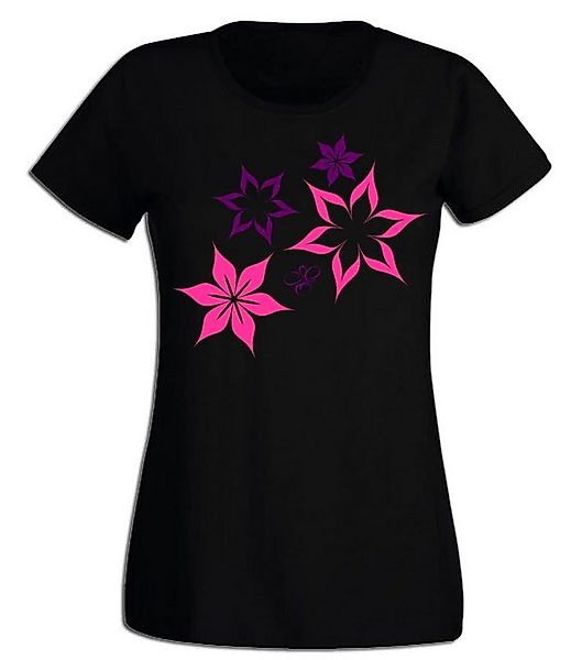 G-graphics T-Shirt Damen T-Shirt - Blumen Pink-Purple-Collection, Slim-fit- günstig online kaufen