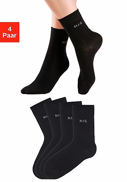 H.I.S Socken Packung, 4 Stk. tlg. ohne einschneidendes Bündchen günstig online kaufen