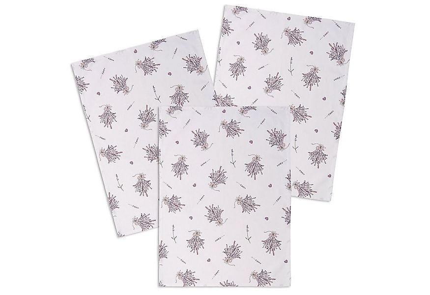 Clayre & Eef Geschirrtuch Lavender Garden, (Set, 3-tlg., 3-teilig), Geschir günstig online kaufen