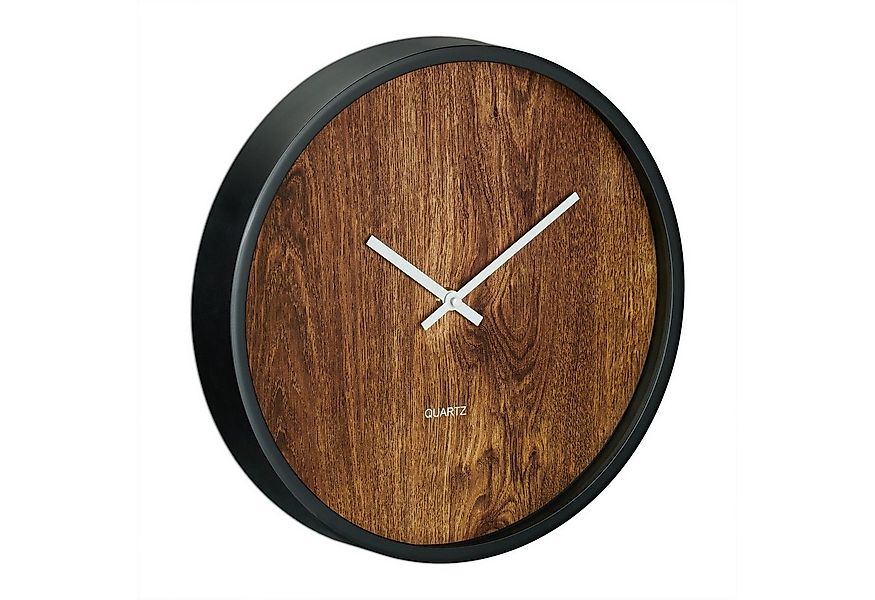 relaxdays Wanduhr Moderne Wanduhr in Holzoptik günstig online kaufen