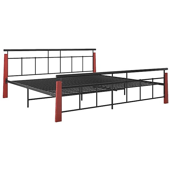 vidaXL Bettgestell Metall und Massivholz Eiche 200x200 cm727887 günstig online kaufen